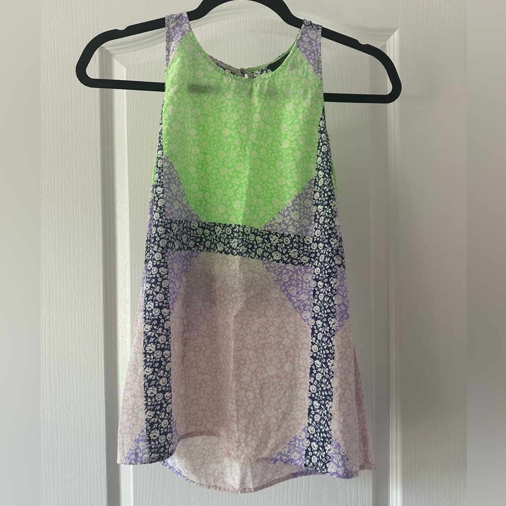 Jcrew Floral Patchwork Sleeveless Top